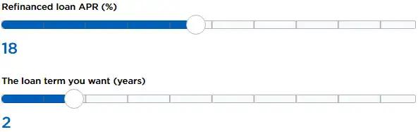 Annual percentage rate and loan term slider 