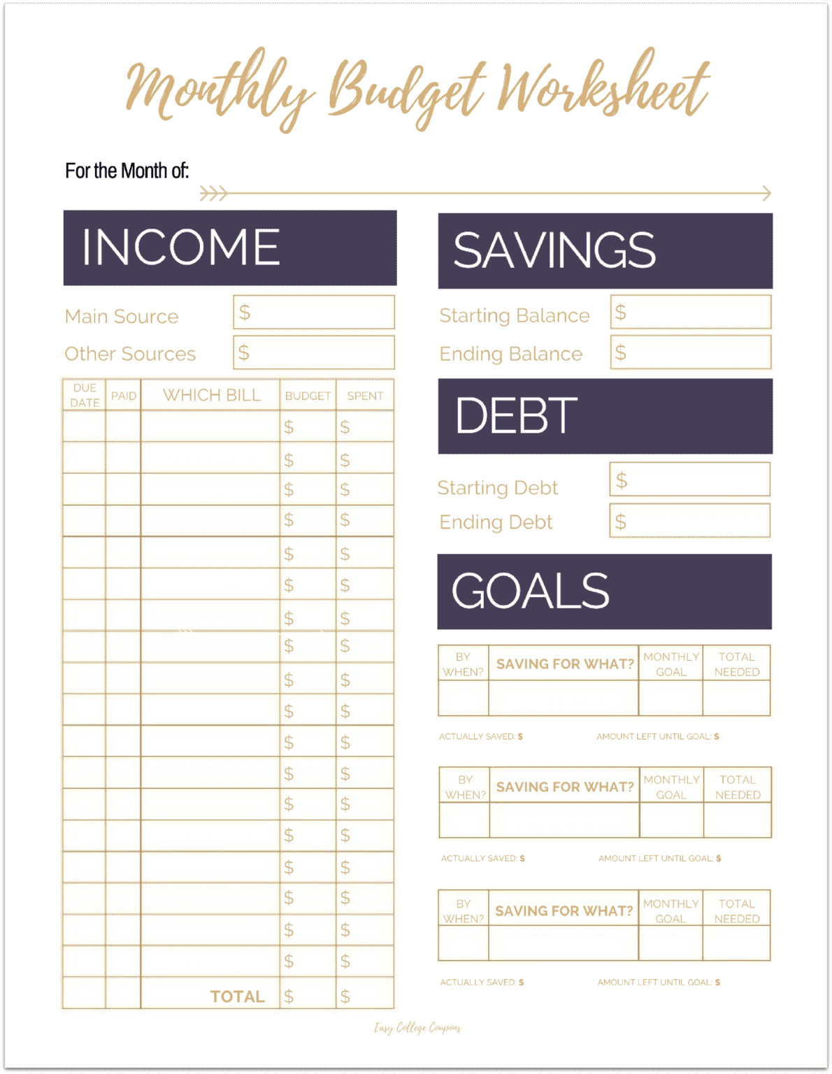 31 Downloadable Printable Monthly Budget Template (Excel + Pdf)