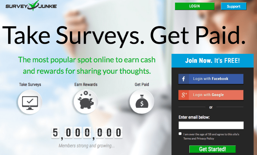 survey junkie making money app through surveys