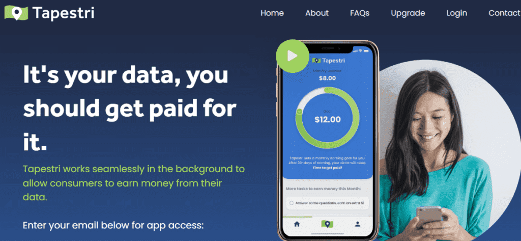 tapestri data sharing app to make money