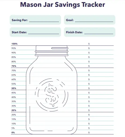 JAR MONEY-SAVINGS CHART