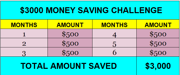 $3000 saving template