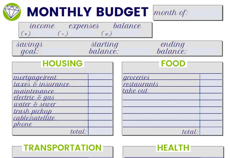 savvy budget boss monthly budget template