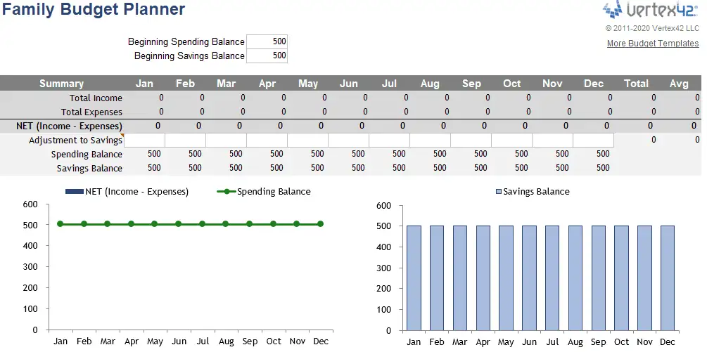 Vertex42 excel sheet